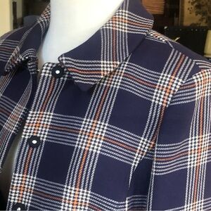 Brooks Brothers Navy Plaid Short Blazer